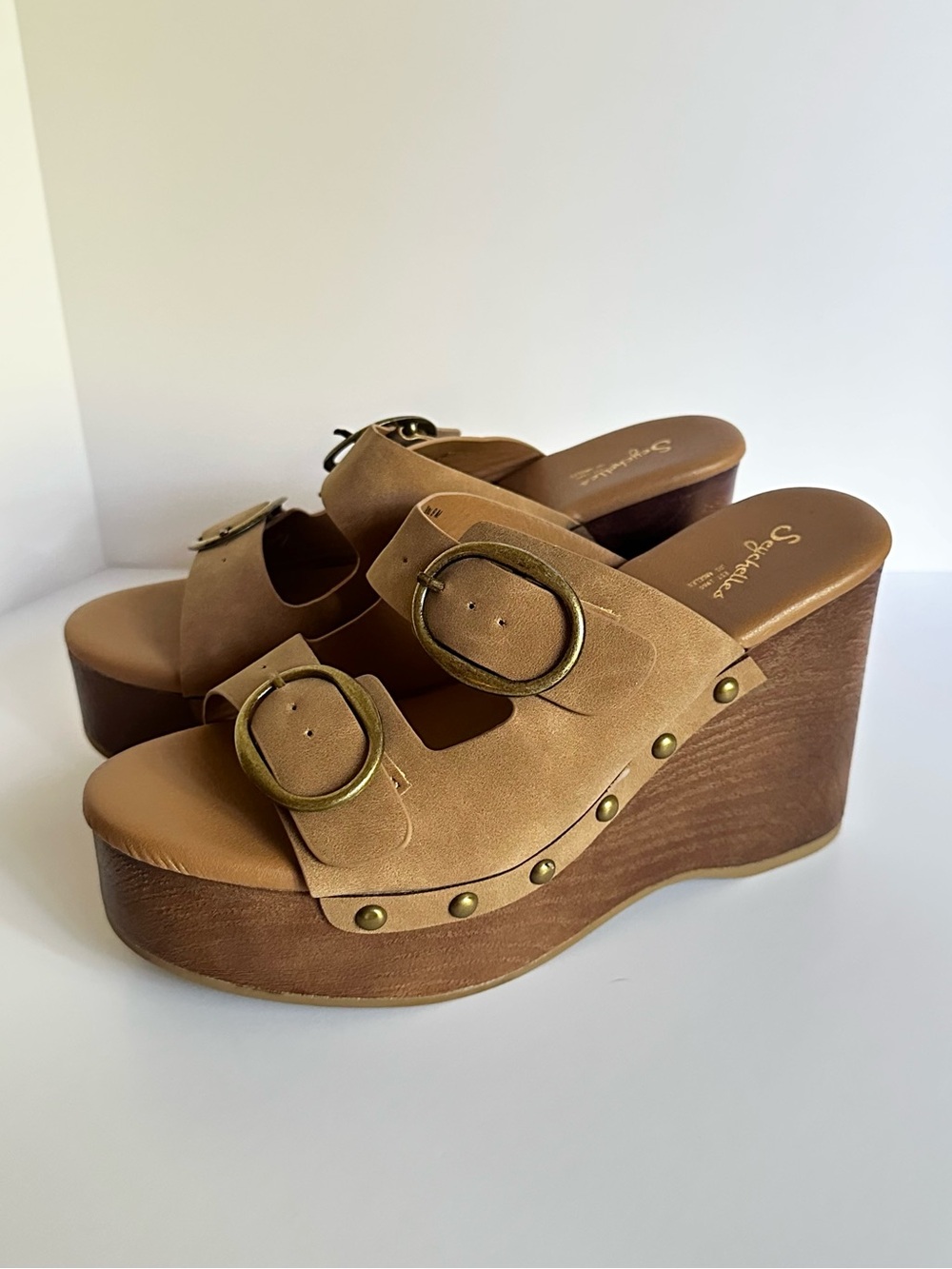 Seychelles Double Strap Wedge Sandal Heel
